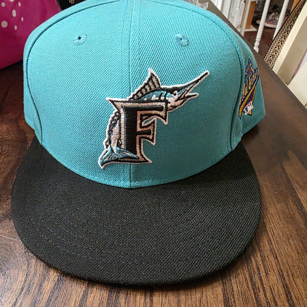 New Era Teal and Black Marlins Hat